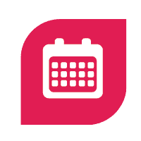 event management icon on pink background