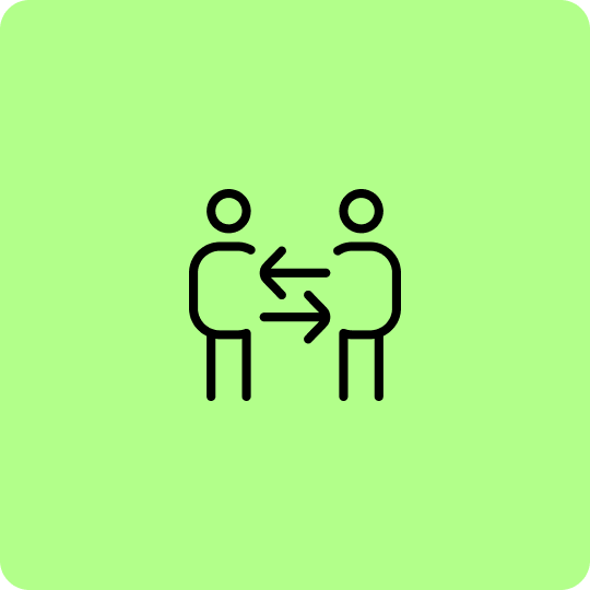 Onboarding-Symbol auf einem hellgrünen Hintergrund