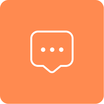 Icono de SMS sobre fondo naranja