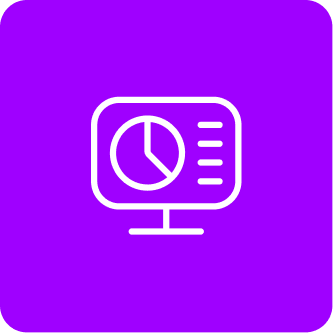 Icono de cuadro de mandos sobre fondo morado